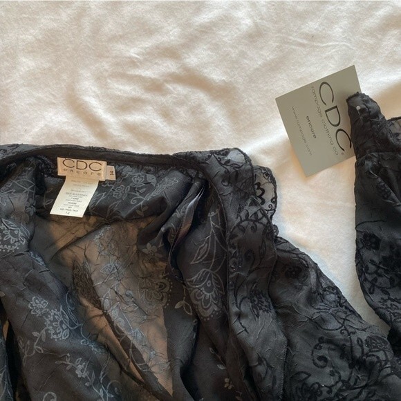 NWT  CDC Slip Dress Matching Lace Velvet Formal Evening Jacket Black SZ 14 - Picture 13 of 15